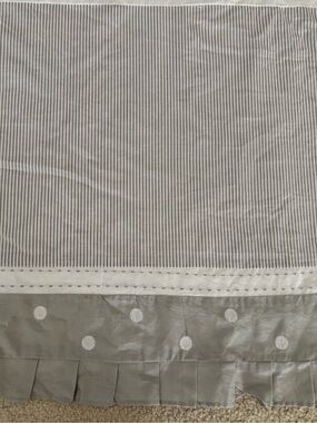 Pottery Barn Kids Crib Skirt Gray Stripes and Polka Dots